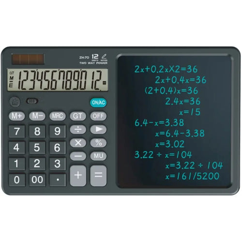 12-digit calculator with a built-in LCD writing tablet.