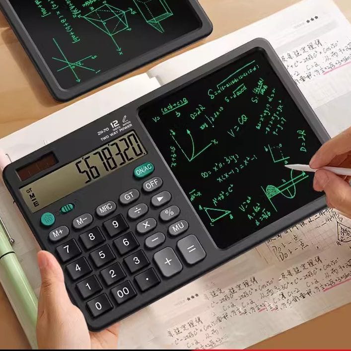 12-digit calculator with a built-in LCD writing tablet.