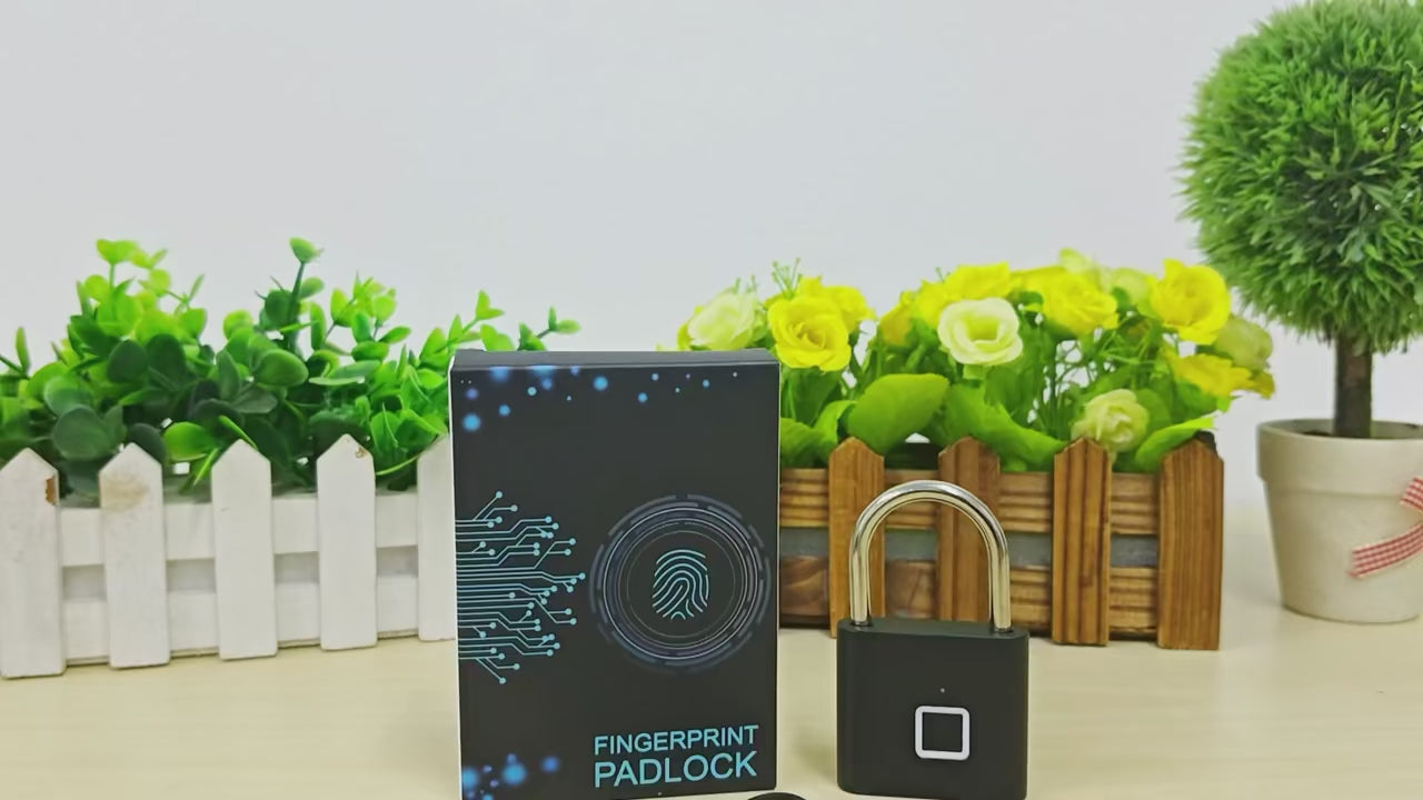 Fingerprint Lock Keyless USB Charging Smart Padlock Waterproof Door Lock 0.2sec Unlock Portable Anti-theft Padlock Zinc
