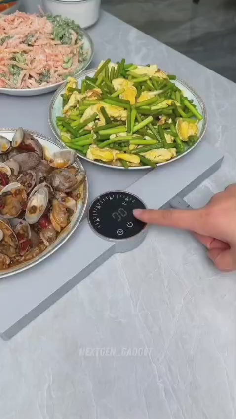 Electric Food Warmer Plate 10s Fast Heating Foldable Dining Mat Warming Tray for Home Party Kitchen Essential